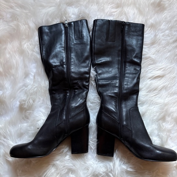 Nine West Black Heeled Zip Up Boots - Picture 4 of 4